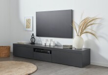 TV-Board >Caserta< in Anthrazit matt - 220x35x40cm (BxHxT)