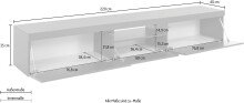 TV-Board >Caserta< in Anthrazit matt - 220x35x40cm (BxHxT)