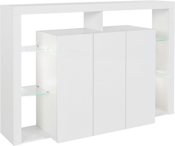 Highboard >Caserta< in Weiß Hochglanz - 150x100x40cm (BxHxT)