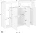 Highboard >Caserta< in Weiß Hochglanz - 150x100x40cm (BxHxT)