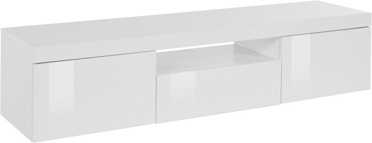 TV-Board >Caserta< in Weiß Hochglanz - 160x35x40cm (BxHxT)
