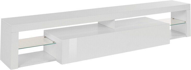 TV-Board >Caserta< in Weiß Hochglanz - 200x35x40cm (BxHxT)