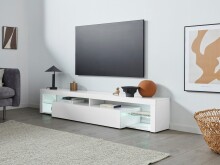 TV-Board >Caserta< in Weiß Hochglanz - 200x35x40cm (BxHxT)