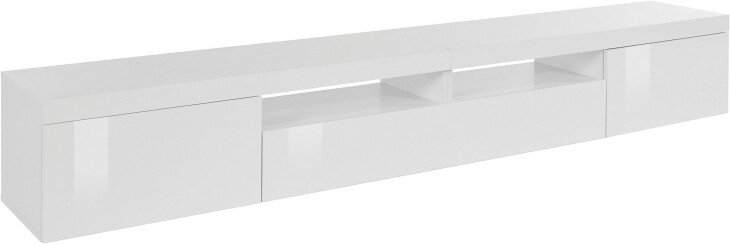 TV-Board >Caserta< in Weiß Hochglanz - 240x35x40cm (BxHxT)