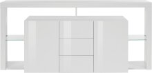 Sideboard >Caserta< in Weiß Hochglanz - 180x80x40cm (BxHxT)