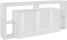 Sideboard >Caserta< in Weiß Hochglanz -...