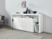 Sideboard >Caserta< in Weiß Hochglanz - 180x80x40cm (BxHxT)