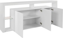 Sideboard >Caserta< in Weiß Hochglanz - 200x80x40cm (BxHxT)