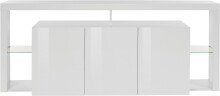 Sideboard >Caserta< in Weiß Hochglanz - 200x80x40cm (BxHxT)