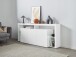 Sideboard >Caserta< in Weiß Hochglanz - 200x80x40cm (BxHxT)