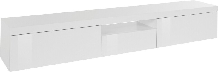 TV-Board >Caserta< in Weiß Hochglanz - 220x35x40cm (BxHxT)