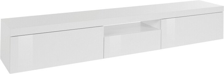TV-Board >Caserta< in Weiß Hochglanz - 220x35x40cm (BxHxT)