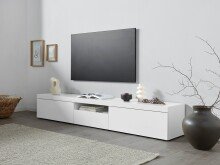 TV-Board >Caserta< in Weiß Hochglanz - 220x35x40cm (BxHxT)
