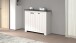 Schuhkommode >Faenza< in Weiß matt / Schiefer  - 114x100x41,8cm (BxHxT)