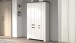 Schuhschrank >Faenza< in Weiß matt / Schiefer  - 114x200x41,8cm (BxHxT)