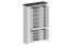 Schuhschrank >Faenza< in Weiß matt / Schiefer  - 114x200x41,8cm (BxHxT)