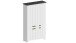 Schuhschrank >Faenza< in Weiß matt / Schiefer  - 114x200x41,8cm (BxHxT)