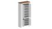 Schuhschrank >Faenza< in Weiß / Wotan Eiche  - 84x200x41,8cm (BxHxT)