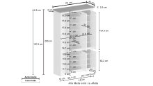Schuhschrank >Faenza< in Weiß / Wotan Eiche  - 114x200x41,8cm (BxHxT)