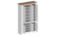 Schuhschrank >Faenza< in Weiß / Wotan Eiche...