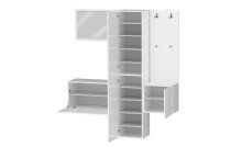 Kompaktgarderobe >Anzio< in Weiß Hochglanz - 170x191x35cm (BxHxT)