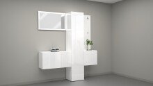 Kompaktgarderobe >Anzio< in Weiß Hochglanz - 170x191x35cm (BxHxT)