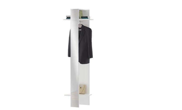 Kompaktgarderobe >Anzio< in Weiß Hochglanz - 50x191x35cm (BxHxT)