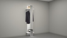 Kompaktgarderobe >Anzio< in Weiß Hochglanz - 50x191x35cm (BxHxT)