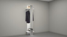 Kompaktgarderobe >Anzio< in Weiß Hochglanz - 50x191x35cm (BxHxT)