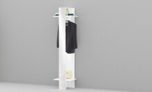 Kompaktgarderobe >Anzio< in Weiß Hochglanz - 50x191x35cm (BxHxT)