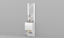 Wandgarderobe >Anzio< in Weiß Hochglanz - 45x191x35cm (BxHxT)