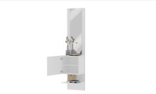 Wandgarderobe >Anzio< in Weiß Hochglanz - 45x191x35cm (BxHxT)