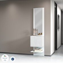 Wandgarderobe >Anzio< in Weiß Hochglanz - 45x191x35cm (BxHxT)