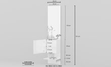 Wandgarderobe >Anzio< in Weiß Hochglanz - 45x191x35cm (BxHxT)
