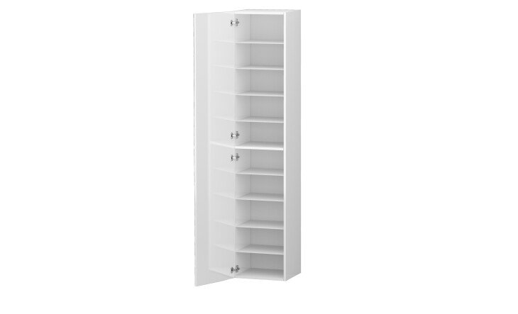 Schuhschrank >Anzio< in Weiß Hochglanz - 45x191x35cm (BxHxT)