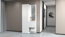 Kompaktgarderobe >Anzio< in Weiß Hochglanz - 90x191x35cm (BxHxT)