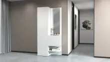 Kompaktgarderobe >Anzio< in Weiß Hochglanz -...
