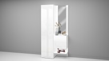 Kompaktgarderobe >Anzio< in Weiß Hochglanz - 90x191x35cm (BxHxT)