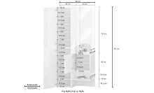 Kompaktgarderobe >Anzio< in Weiß Hochglanz - 90x191x35cm (BxHxT)