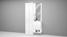 Kompaktgarderobe >Anzio< in Weiß Hochglanz - 90x191x35cm (BxHxT)