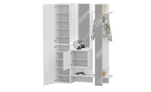 Kompaktgarderobe >Anzio< in Weiß Hochglanz - 140x191x35cm (BxHxT)