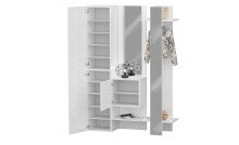 Kompaktgarderobe >Anzio< in Weiß Hochglanz - 140x191x35cm (BxHxT)
