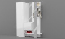 Kompaktgarderobe >Anzio< in Weiß Hochglanz - 140x191x35cm (BxHxT)