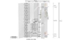 Kompaktgarderobe >Anzio< in Weiß Hochglanz - 140x191x35cm (BxHxT)