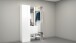 Kompaktgarderobe >Anzio< in Weiß Hochglanz - 140x191x35cm (BxHxT)