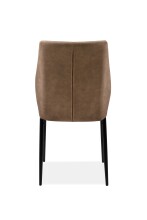 Esszimmerstuhl >Lillie< (4er-Set) in Microfaser Vintage cognac / schwarz