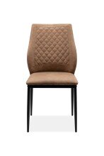 Esszimmerstuhl >Lillie< (4er-Set) in Microfaser Vintage cognac / schwarz