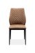 Esszimmerstuhl >Lillie< (4er-Set) in Microfaser Vintage cognac / schwarz