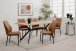 Esszimmerstuhl >Lillie< (4er-Set) in Microfaser Vintage cognac / schwarz