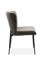 Esszimmerstuhl >Tom< (2er-Set) in Stoff grau / schwarz - 49x83,5x59,5 (BxHxT)